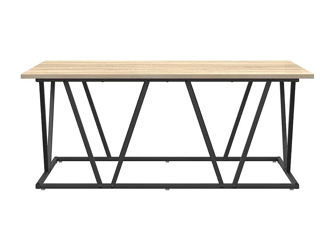Couchtisch-Wohnzimmertisch-Beistelltische Sonoma-Eiche 100x50x40 cm Sperrholz und Metall SHL7804