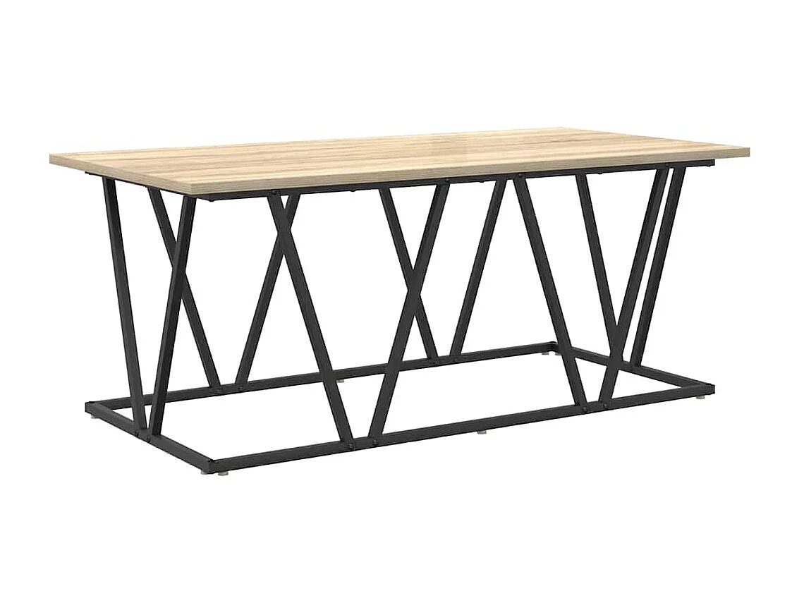 Couchtisch-Wohnzimmertisch-Beistelltische Sonoma-Eiche 100x50x40 cm Sperrholz und Metall SHL7804