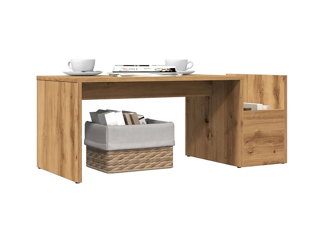 Mesa de centro-Mesa auxiliar madera reciclada y contrachapada 80x50x40 cm SHL257114