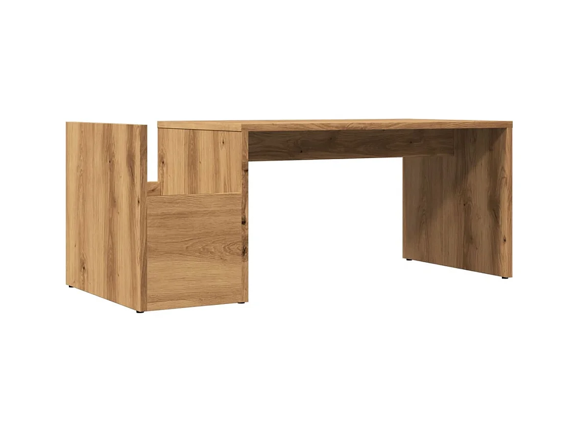 Mesa de centro-Mesa auxiliar madera reciclada y contrachapada 80x50x40 cm SHL257114
