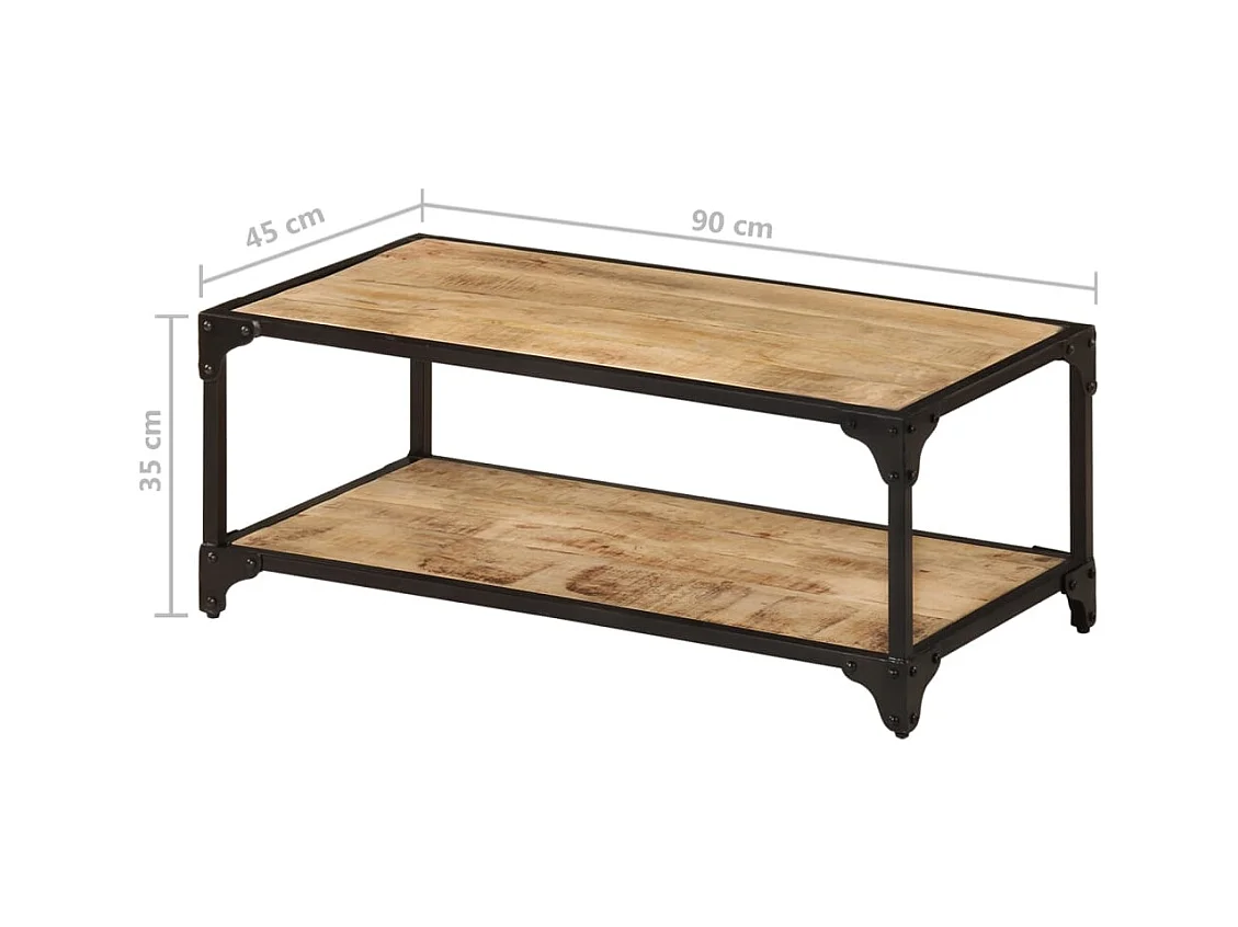 Table basse salon-Table d'appoint 90x45x35 cm Bois de manguier massif brut SHL61388