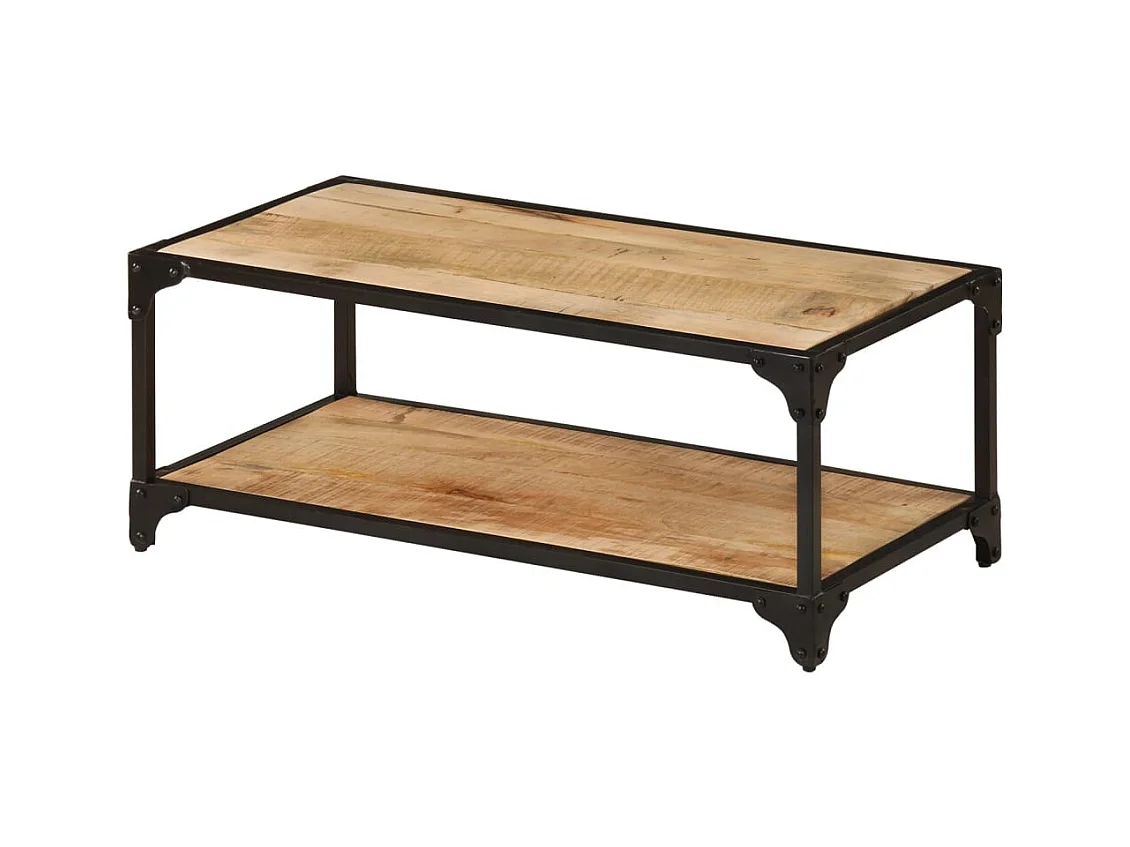 Table basse salon-Table d'appoint 90x45x35 cm Bois de manguier massif brut SHL61388