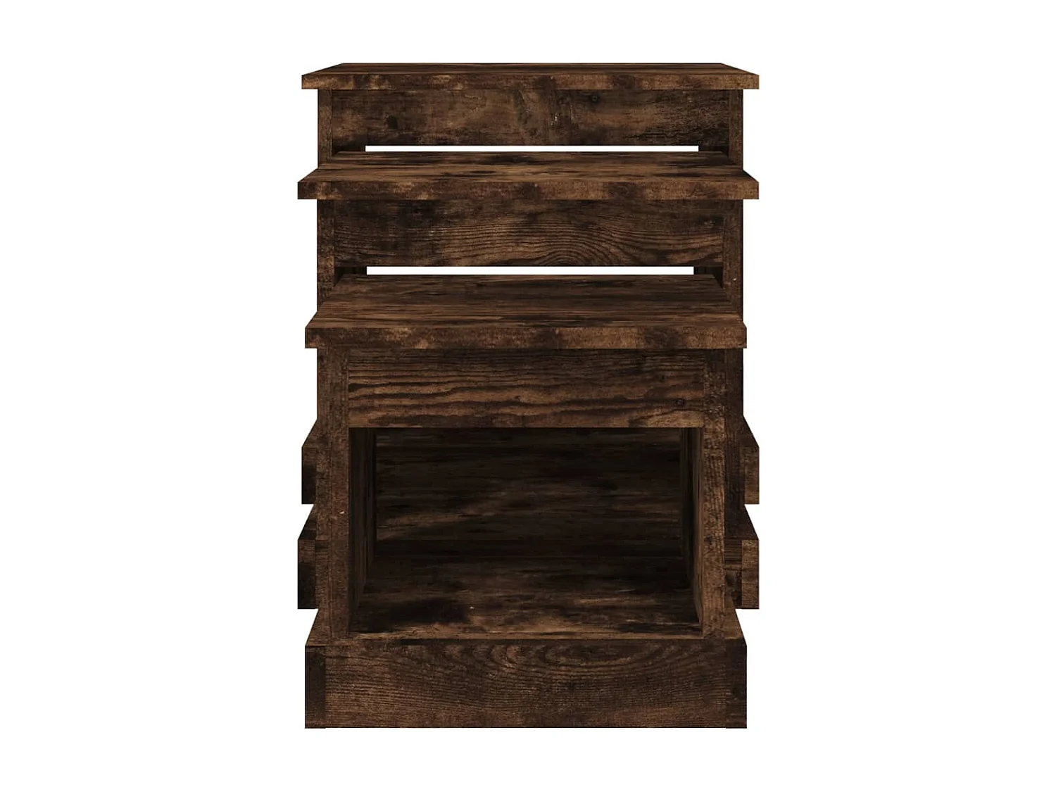 Couchtisch 3er Set-Sofatisch-Beistelltisch Räuchereiche Holzwerkstoff SHL63752