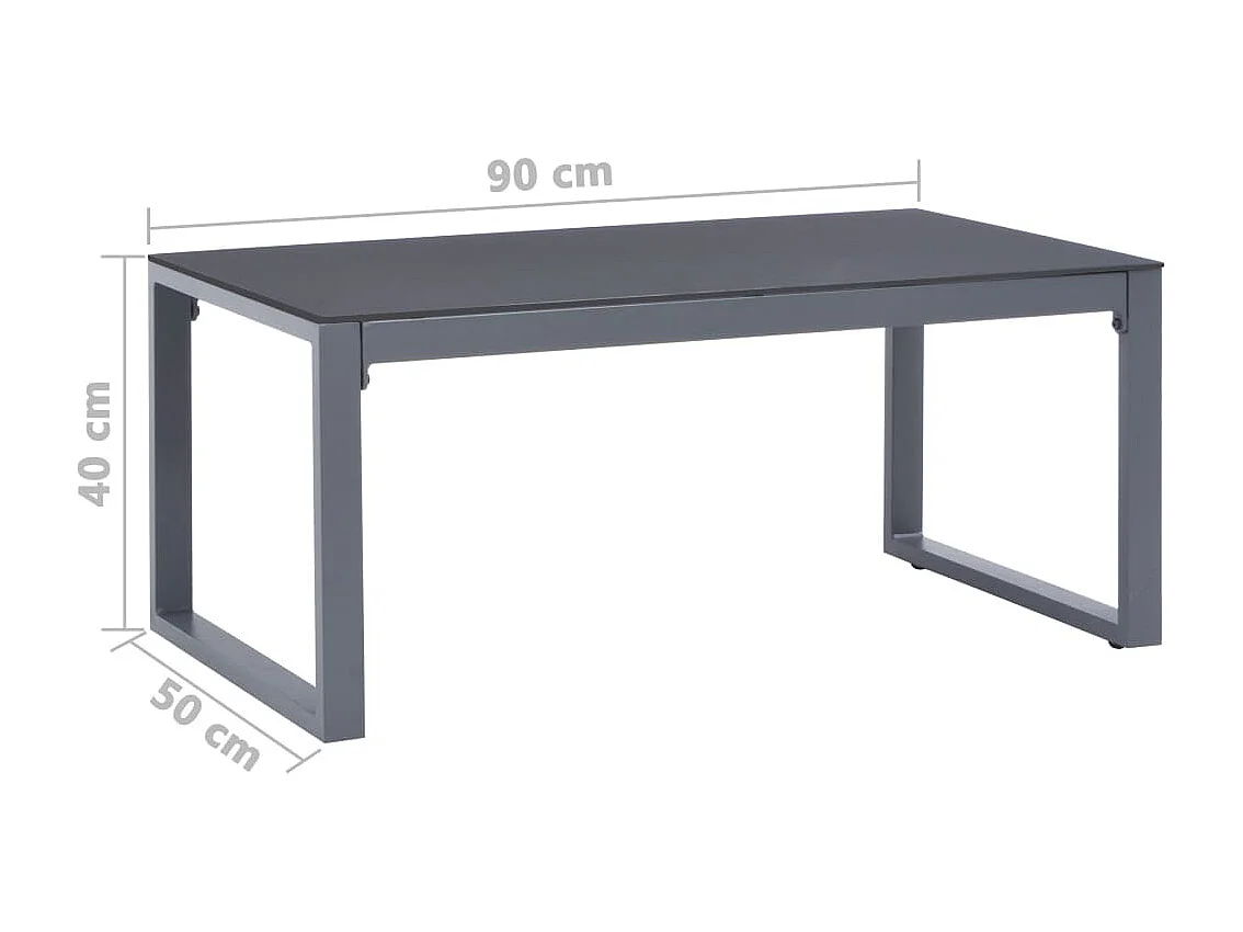 Couchtisch-Sofatisch 90x50x40 cm Aluminium SHL39555