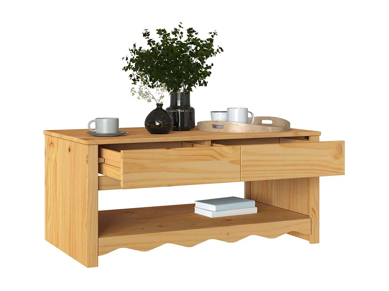 Set mesas centro redonda 2 uds madera mango rugosa 40 cm/50 cm SHL2749