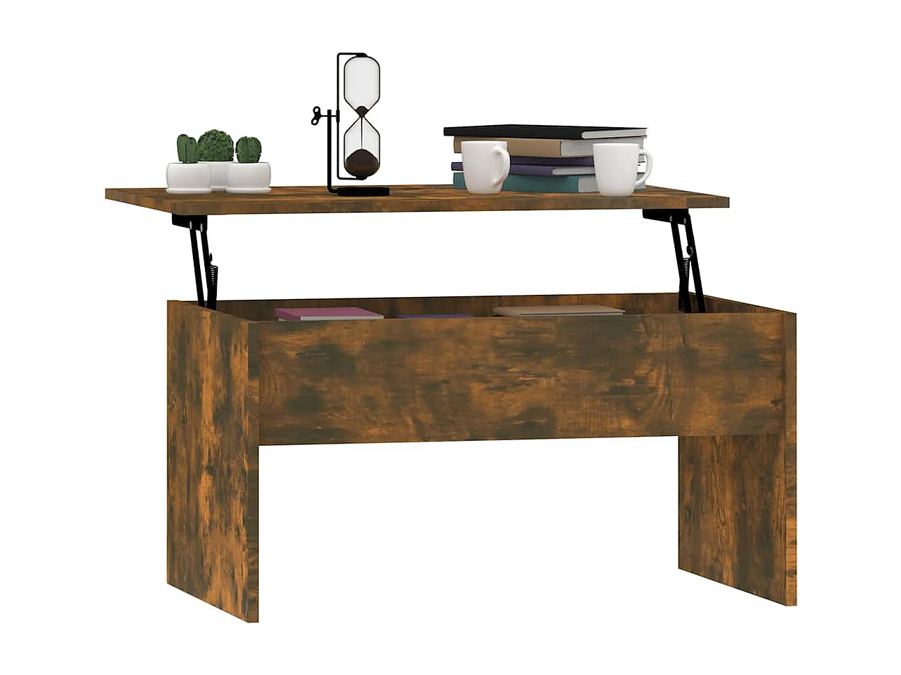 Couchtisch-Sofatisch-Beistelltische Räuchereiche 80x50,5x41,5 cm Holzwerkstoff SHL13886