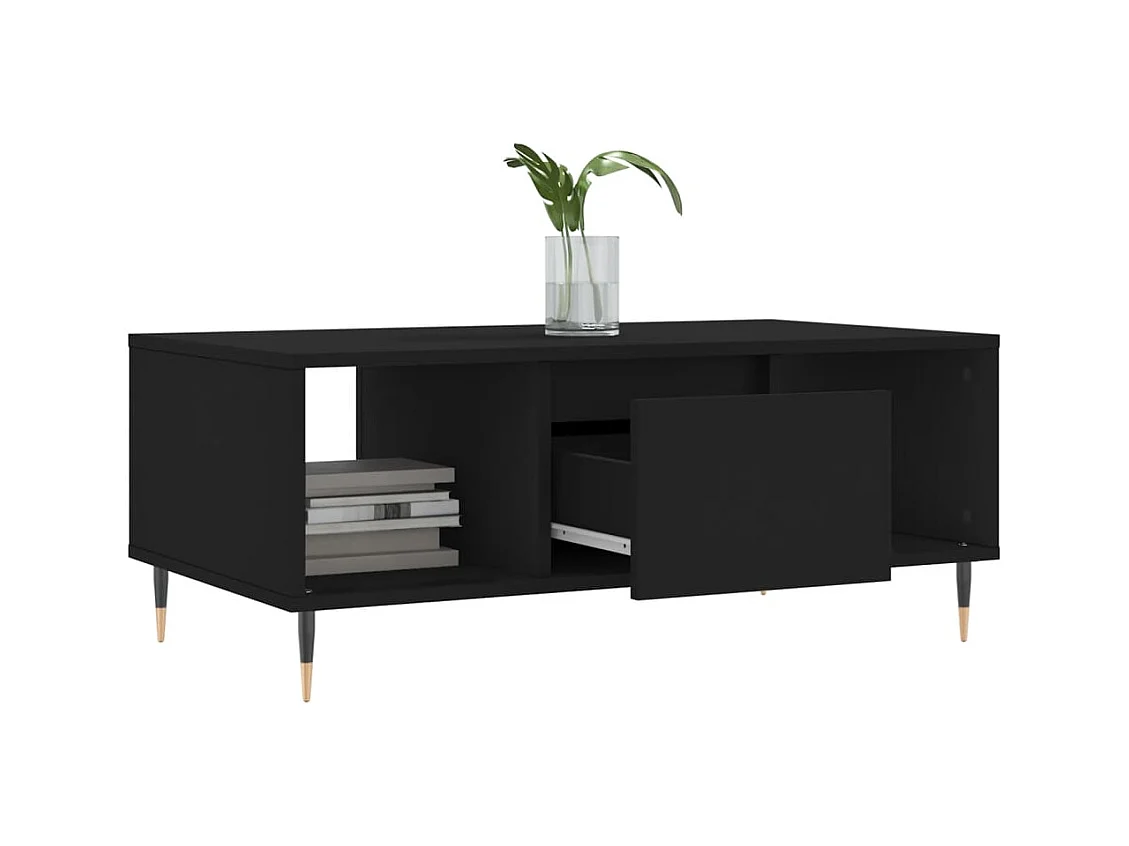 Mesa de centro | Mesa auxiliar madera ingeniería metal gris Sonoma 90x57x35 cm SHL3293