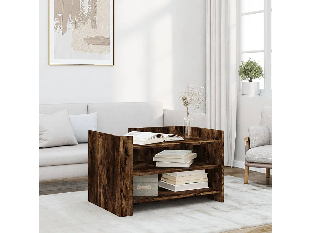 Mesa de centro-Mesa auxiliar madera maciza de acacia 80x51x40 cm SHL3226