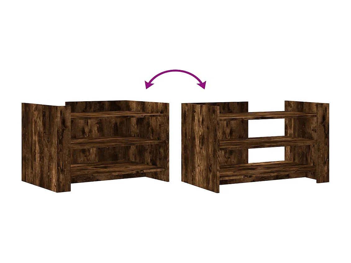 Couchtisch-Wohnzimmertisch-Beistelltische Räuchereiche 80x50x50 cm Holzwerkstoff SHL30545