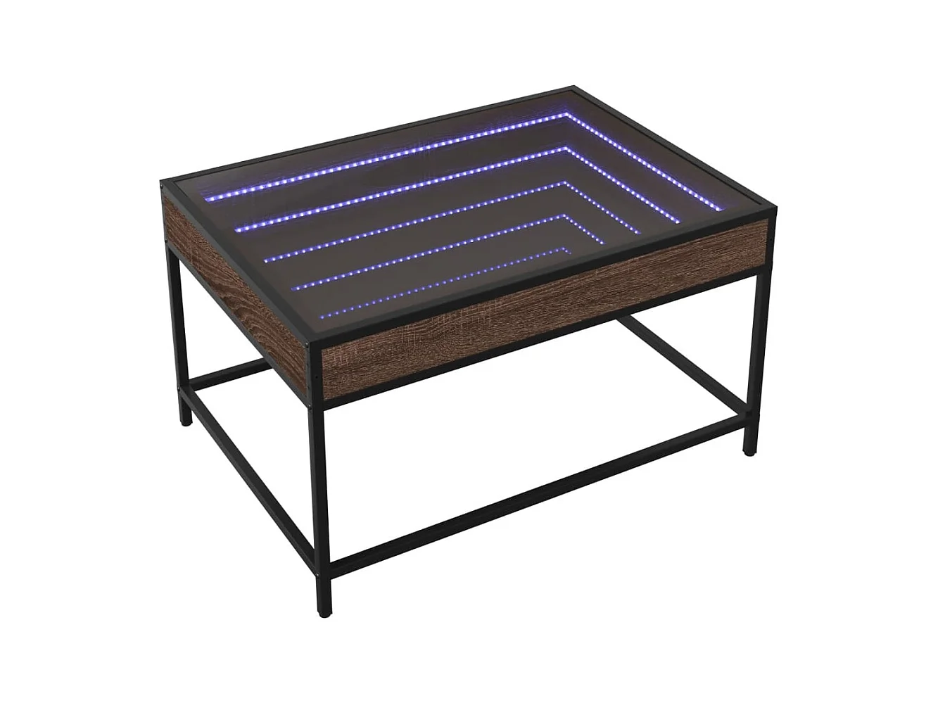 Table basse salon-Table d'appoint avec LED infini chêne marron 70x50x41 cm SHL46441
