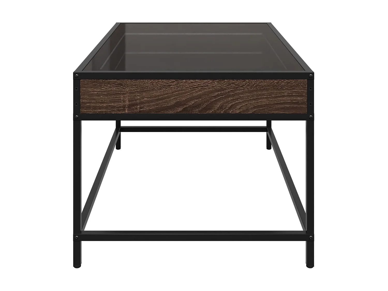 Table basse salon-Table d'appoint avec LED infini chêne marron 70x50x41 cm SHL46441