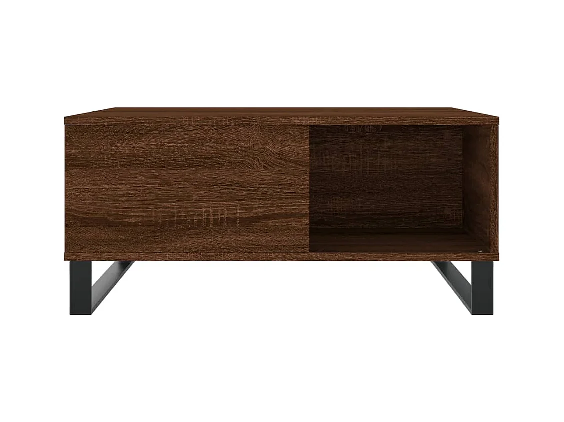 Mesa de centro | Mesa auxiliar madera ingeniería roble ahumado 59,5x59,5x40 cm SHL1529