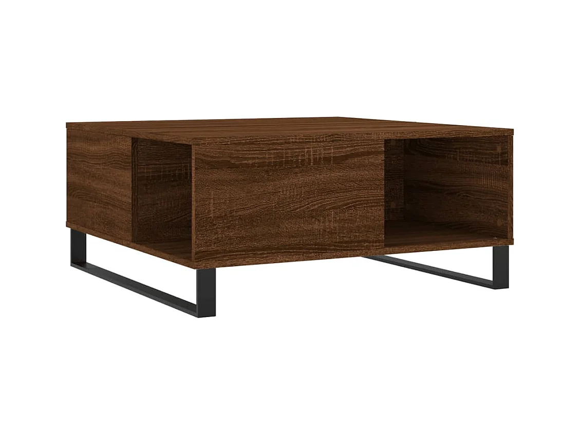 Mesa de centro | Mesa auxiliar madera ingeniería roble ahumado 59,5x59,5x40 cm SHL1529