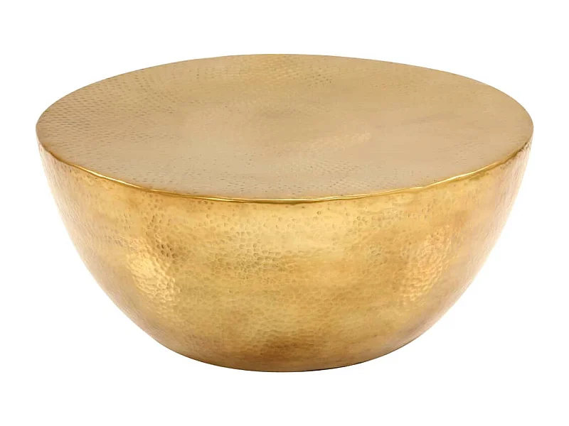 Table basse salon-Table d'appoint Aluminium martelé 70x30 cm Laiton SHL38660