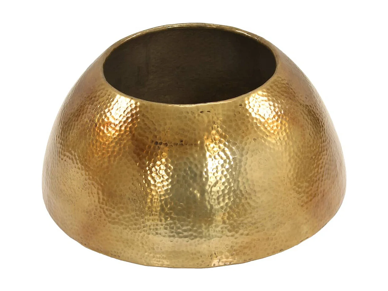 Tavolino da Salotto-Tavolino da Caffè Laterale in Alluminio Martellato 70x30 cm Ottone SHL75941