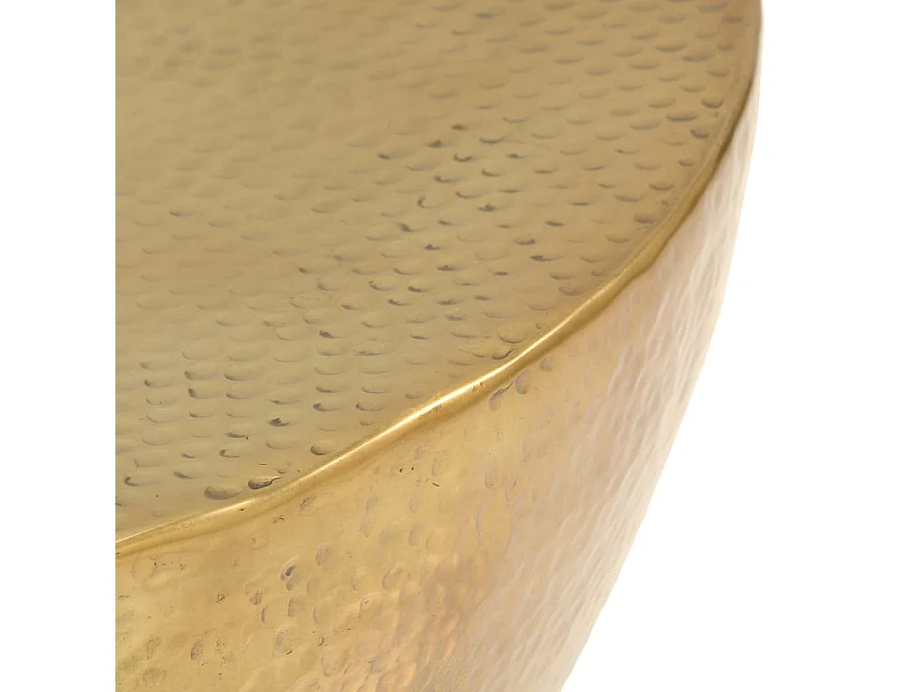 Tavolino da Salotto-Tavolino da Caffè Laterale in Alluminio Martellato 70x30 cm Ottone SHL75941