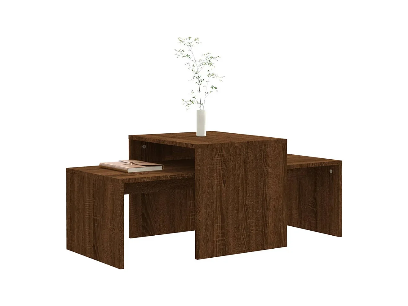 Ensemble table basse Chêne marron 100x48x40cm Bois d'ingénierie SHL96245