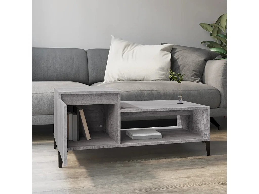 Couchtisch-Wohnzimmertisch-Beistelltische Grau Sonoma 100x50x45 cm Holzwerkstoff SHL9908