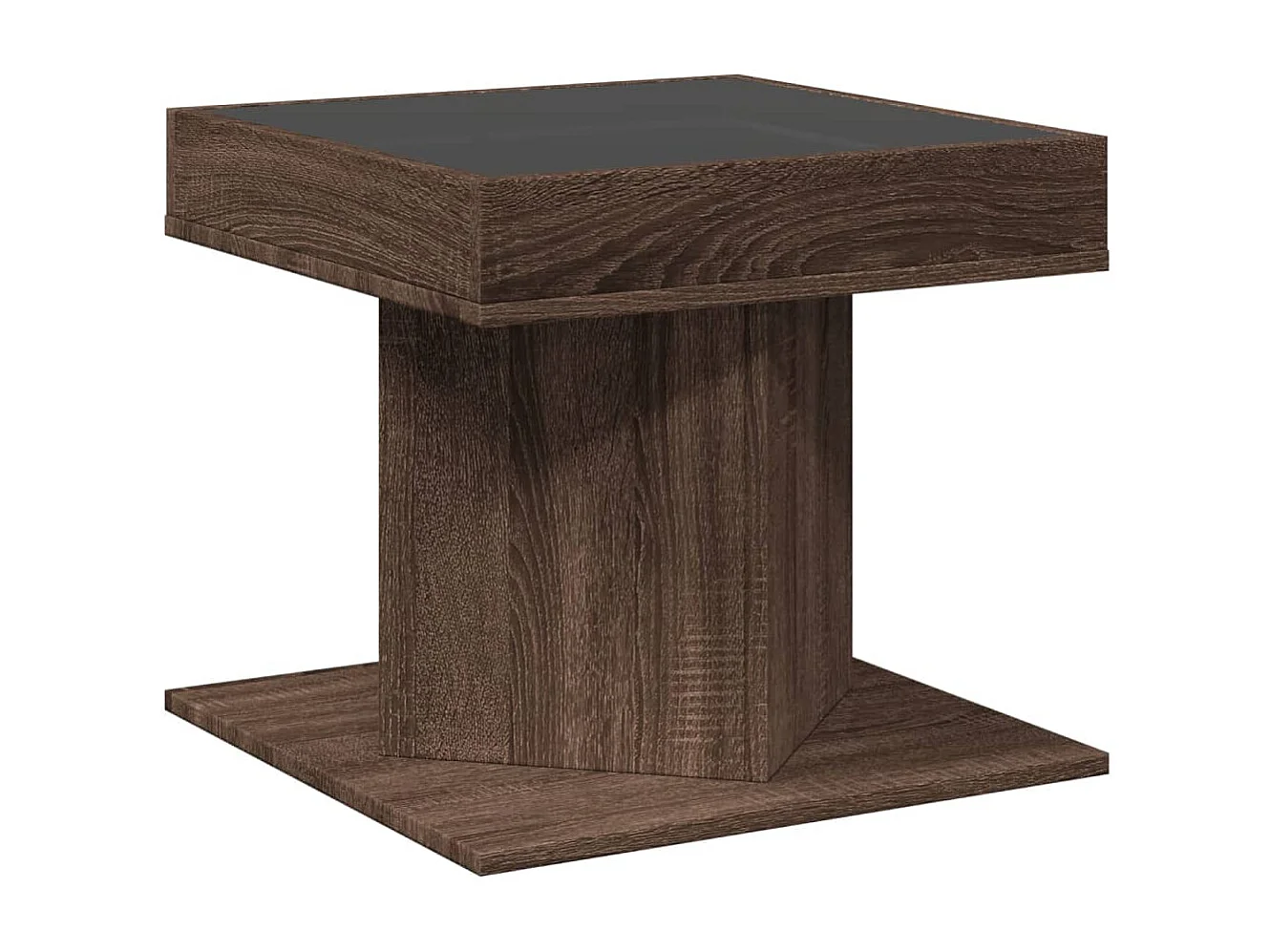 LED Couchtisch-Beistelltische-Sofatisch Braun Eichen-Optik 50x50x45 cm Holzwerkstoff SHL984