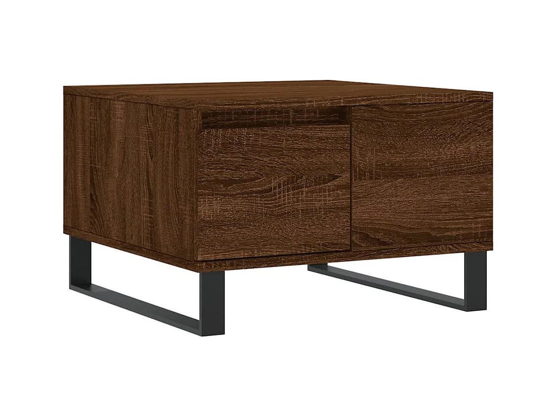 Mesa de centro | Mesa auxiliar madera ingeniería metal roble Sonoma 80x80x30 cm SHL934