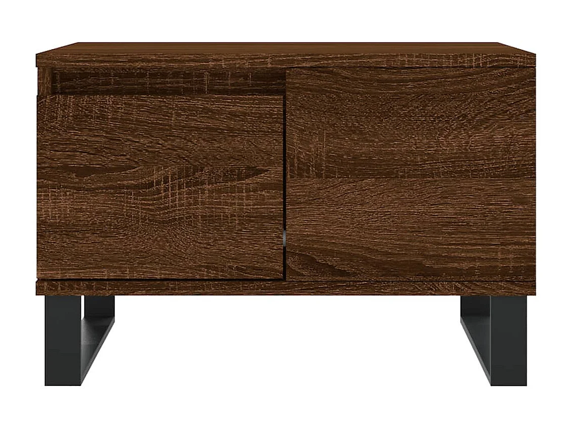 Mesa de centro | Mesa auxiliar madera ingeniería metal roble Sonoma 80x80x30 cm SHL934