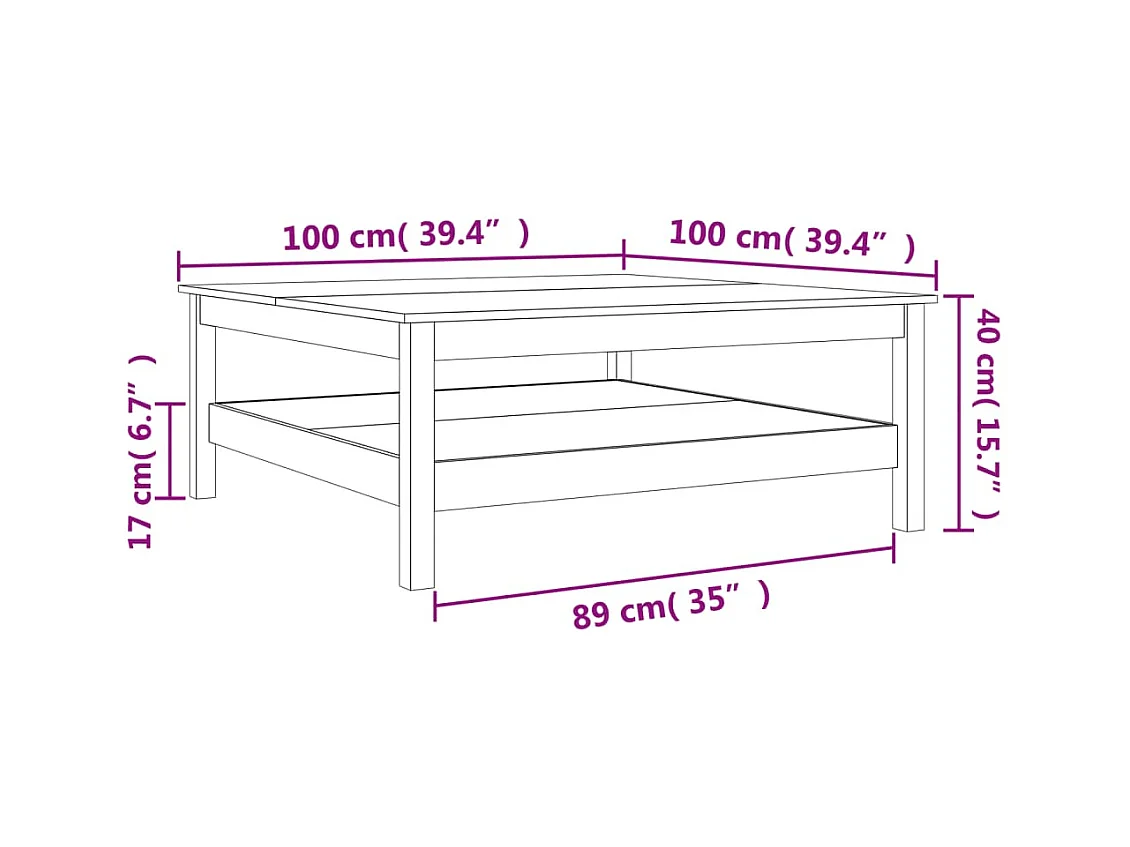 Mesa de centro-Mesa auxiliar de madera maciza reciclada 142x90x42 cm SHL4914