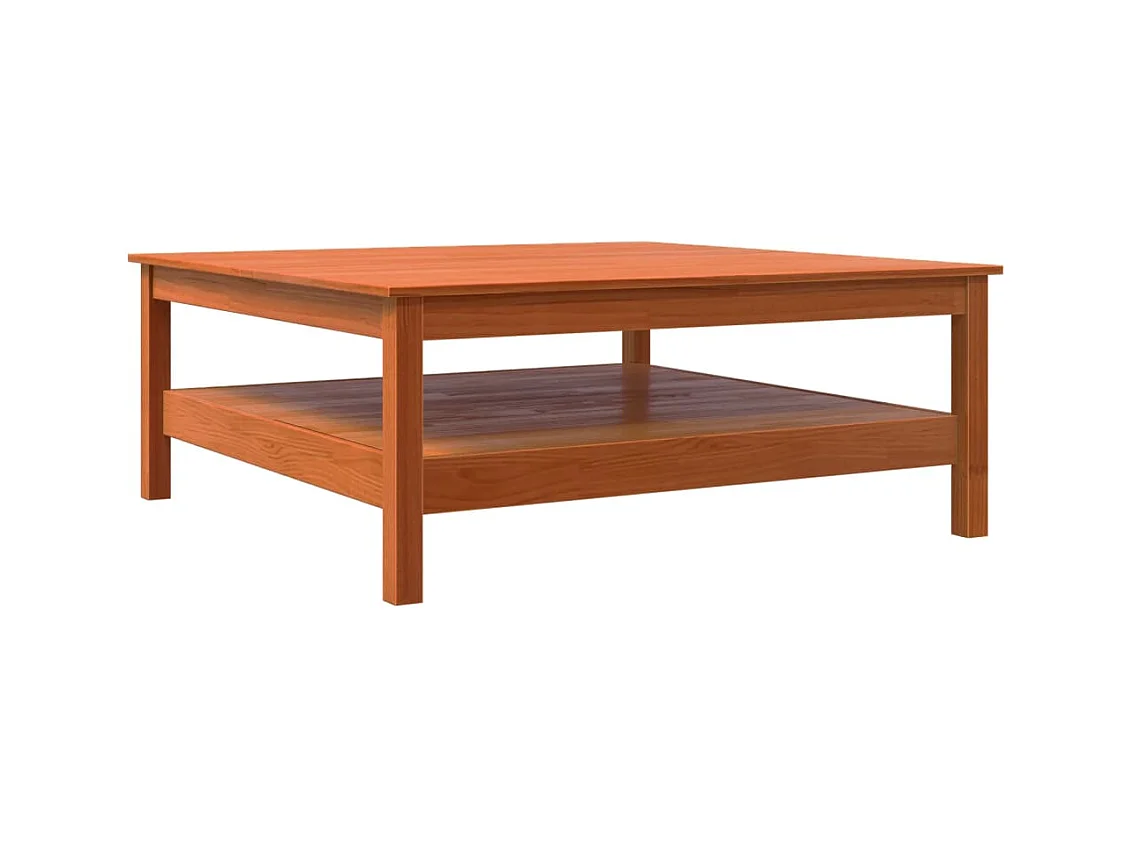 Table basse salon-Table d'appoint cire marron 100x100x40 cm bois massif de pin SHL76811