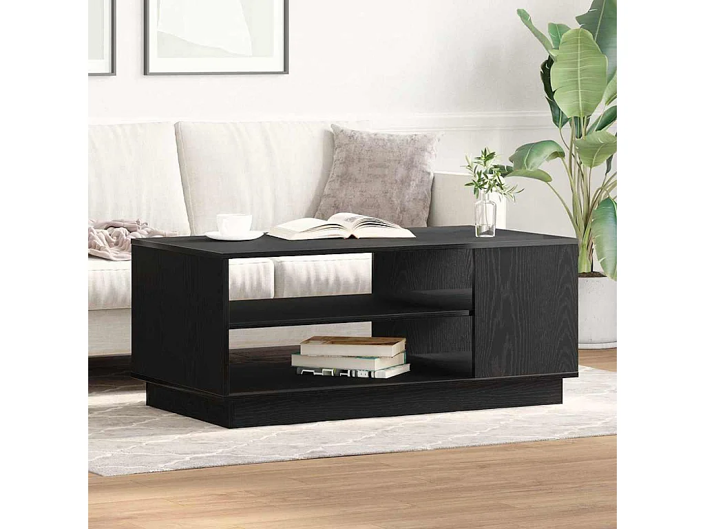 Mesa de centro-Mesa auxiliar-Mesita de centro madera contrachapada gris hormigón 60x60x30 cm SHL4505