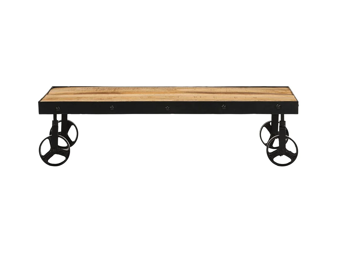 Table basse salon-Table d'appoint avec roulettes bois de manguier massif 100x55x26 cm SHL62129