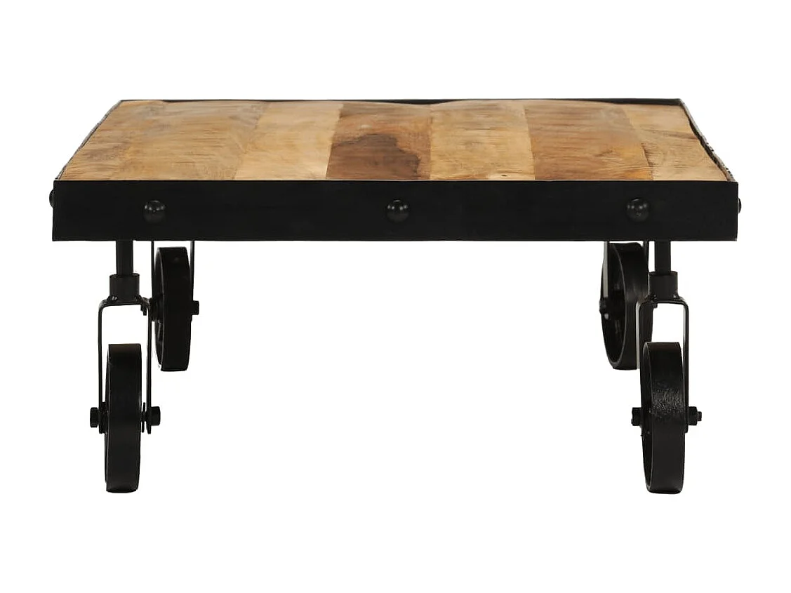 Couchtisch-Sofatisch-Beistelltische mit Rollen Massivholz Mango 100x55x26 cm SHL70613