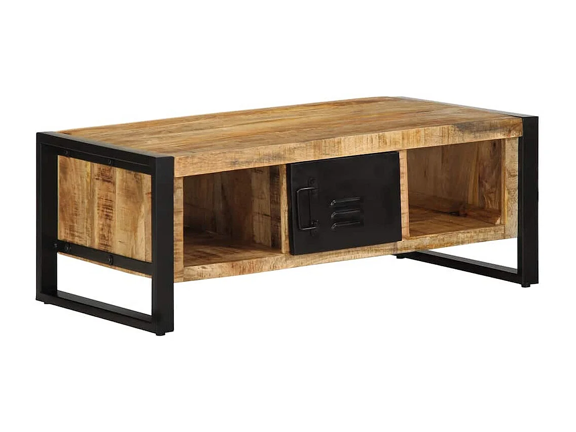 Couchtisch-Wohnzimmertisch-Beistelltische 90x50x36 cm Raues Massivholz Mango SHL35931