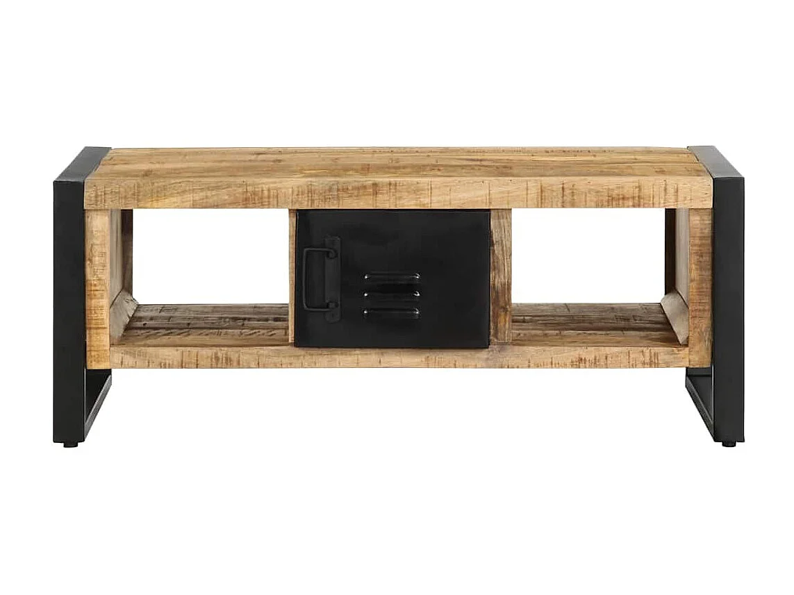 Couchtisch-Wohnzimmertisch-Beistelltische 90x50x36 cm Raues Massivholz Mango SHL35931