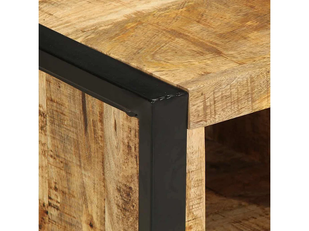 Couchtisch-Wohnzimmertisch-Beistelltische 90x50x36 cm Raues Massivholz Mango SHL35931
