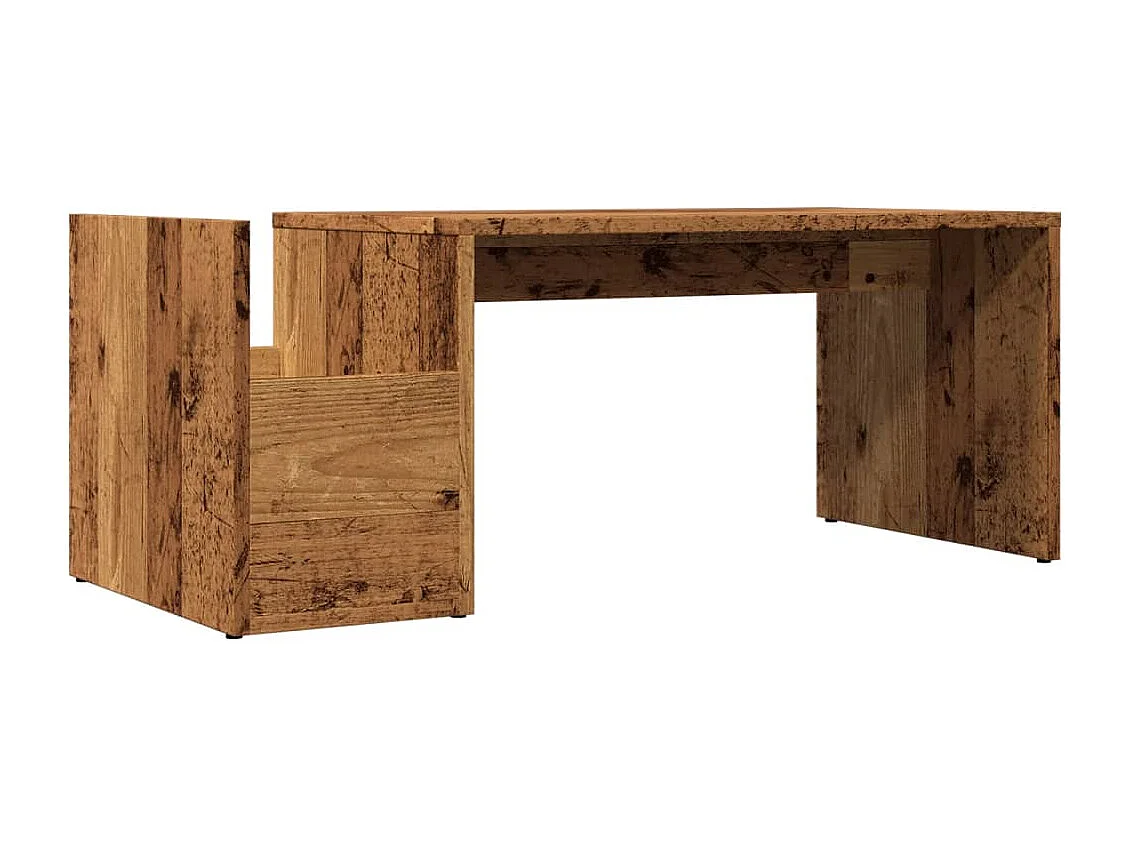 Mesa de centro-Mesa auxiliar madera reciclada y contrachapada 80x50x40 cm SHL2905