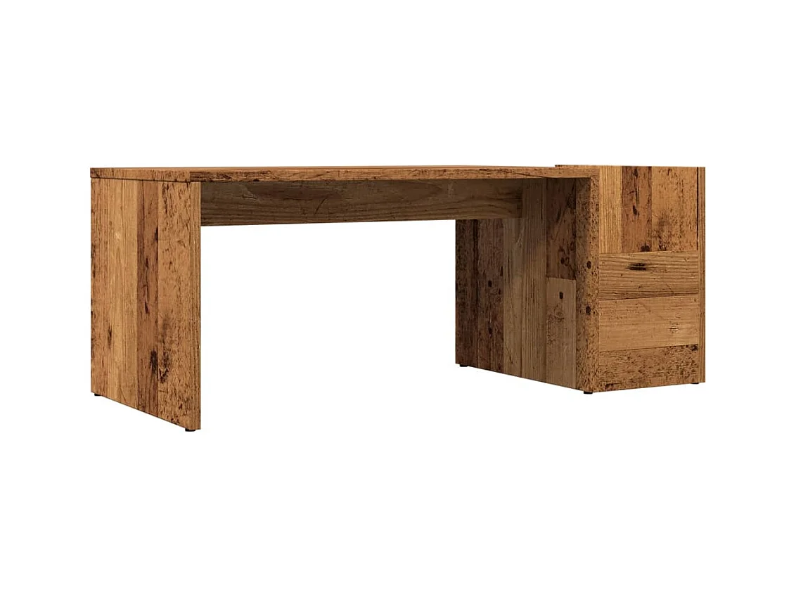 Table basse salon-Table à thé avec rangement vieux bois 90x45x35 cm bois d'ingénierie SHL22421