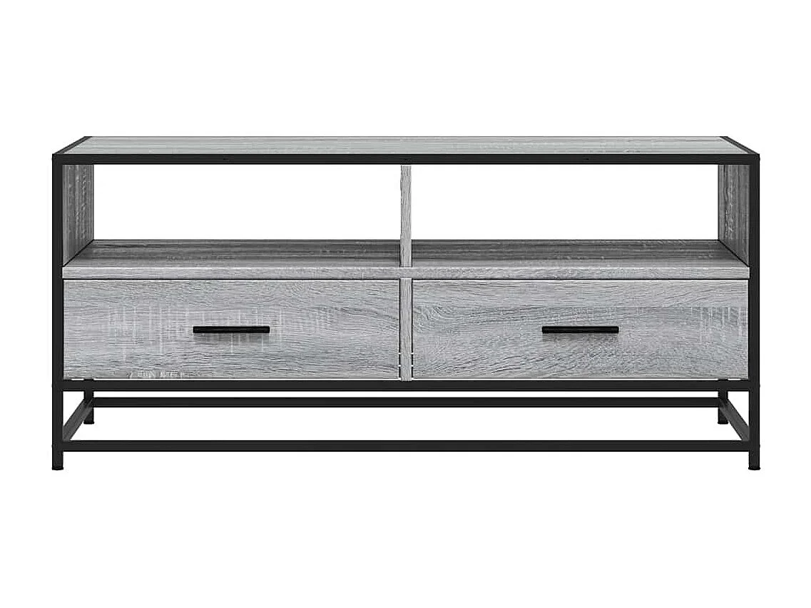 Couchtisch-Wohnzimmertisch-Beistelltische Grau Sonoma 100x50x45 cm Holzwerkstoff und Metall SHL12998