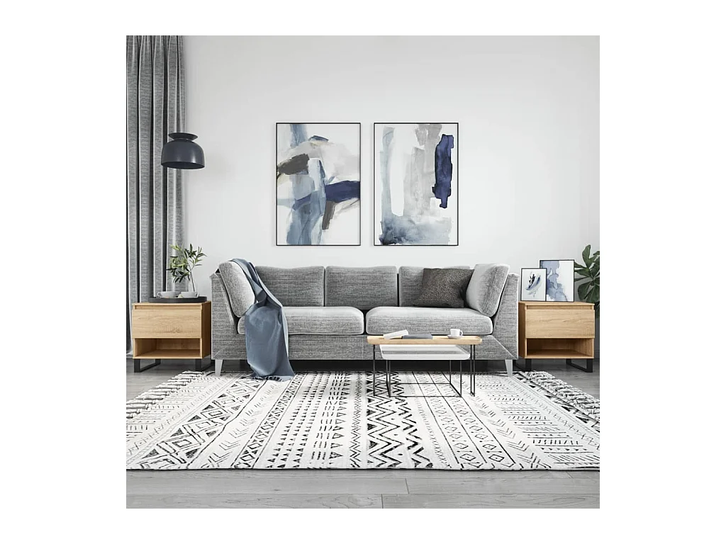 Mesa de centro | Mesa auxiliar multicolor 50x50x38 cm madera maciza reciclada SHL441632