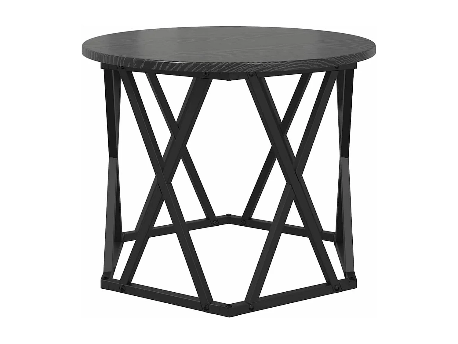 Mesa de centro | Mesa Lateral Empilhável 3 pcs Carvalho preto 53x53x40 cm