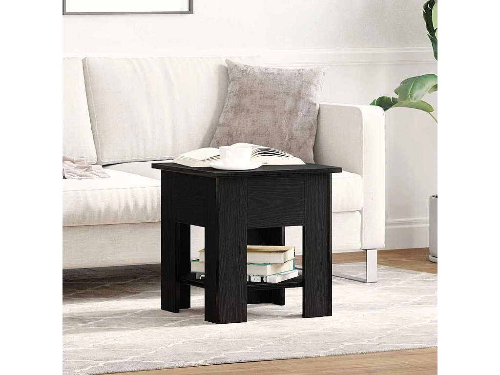 Tavolino da Salotto-Tavolino Basso Rovere Nero 40x40x42 cm SHL104594
