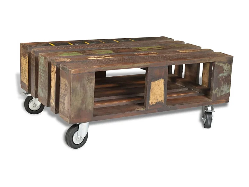 Juego de 2 pzas Mesas de centro | Mesa auxiliar madera maciza de mango SHL3062