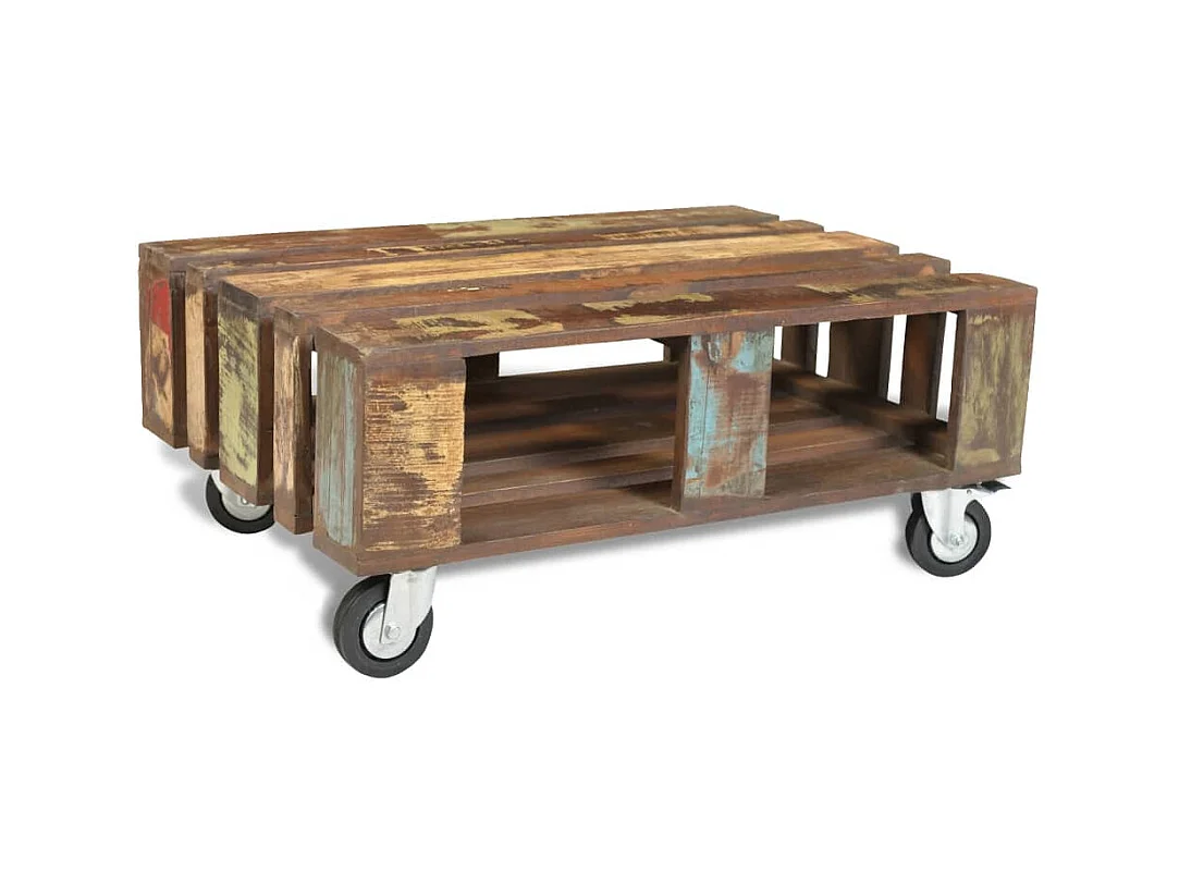 Juego de 2 pzas Mesas de centro | Mesa auxiliar madera maciza de mango SHL3062