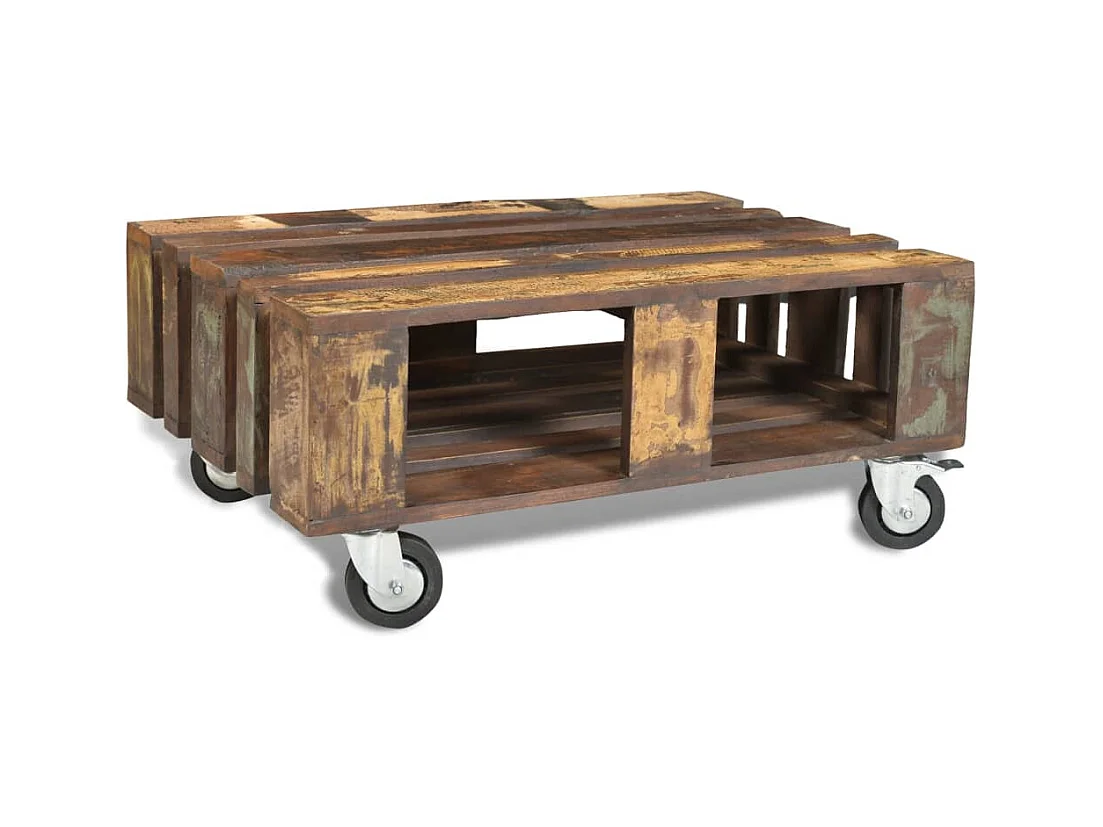 Juego de 2 pzas Mesas de centro | Mesa auxiliar madera maciza de mango SHL3062