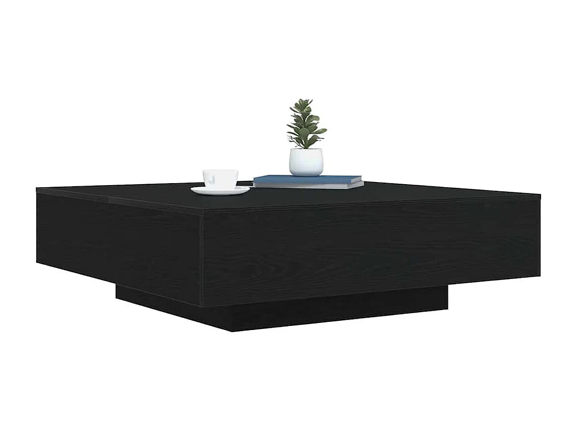 Couchtisch-Wohnzimmertisch-Beistelltische Schwarz Eichen-Optik 100x100x31 cm Holzwerkstoff SHL55737