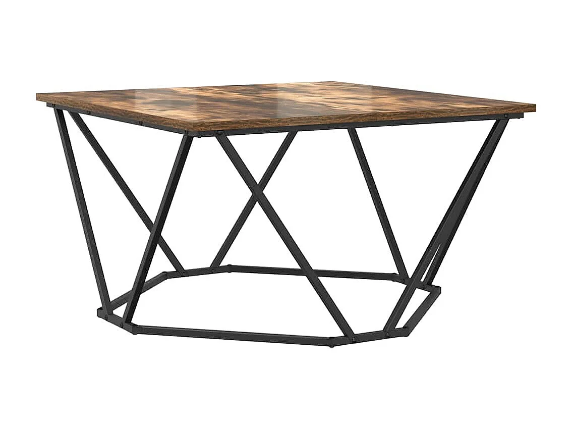 Salontafel | Woonkamertafel | Bijzettafel Gerookt eiken 80 x 80 x 45 cm