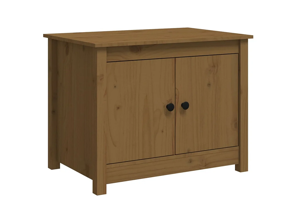 Table basse salon-Table d'appoint Marron miel 71x49x55 cm Bois massif de pin SHL38084