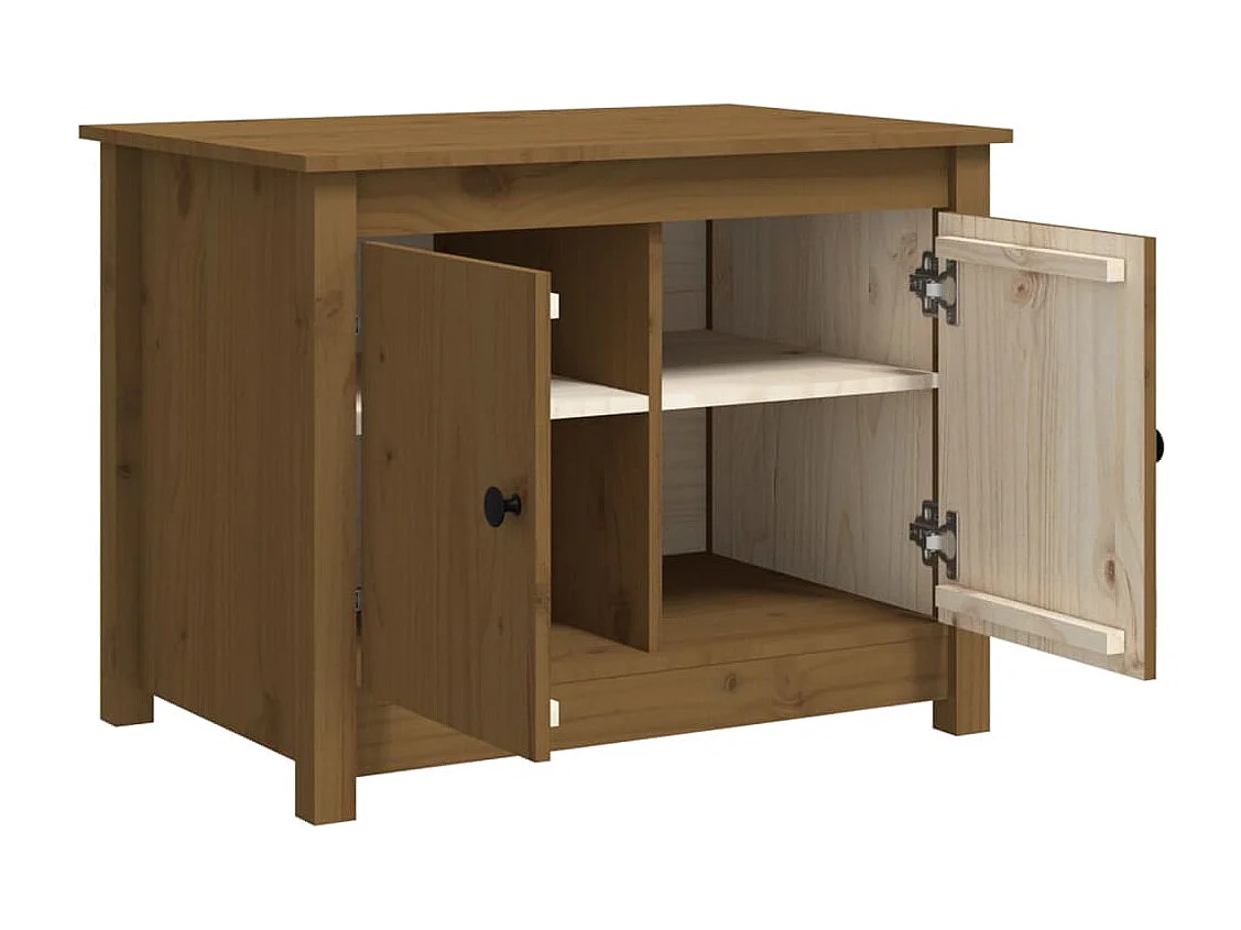 Couchtisch-Wohnzimmertisch-Beistelltische Honigbraun 71x49x55 cm Massivholz Kiefer SHL61534