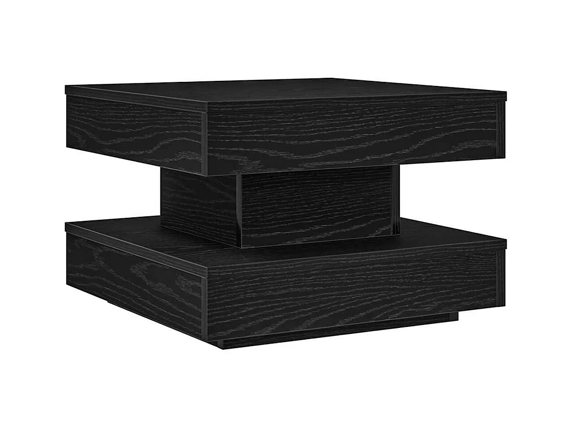 Table basse salon-Table d'appoint rotative à 360 degrés noir 50x50x34,5 cm SHL78033