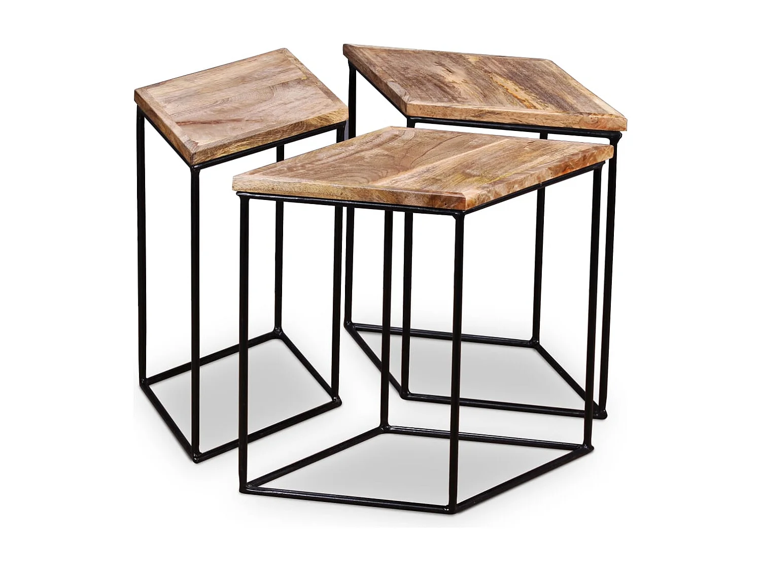 Couchtisch-Beistelltisch-Sofatisch Massivholz Mango 56x48x40 cm SHL24179