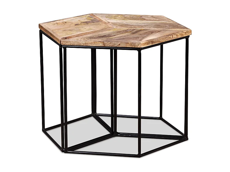 Table basse salon-Table d'appoint Bois de manguier massif 56x48x40 cm SHL53947