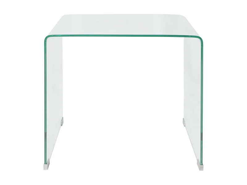 Table basse salon-Table d'appoint 49,5x50x45 cm Verre trempé Transparent SHL12543